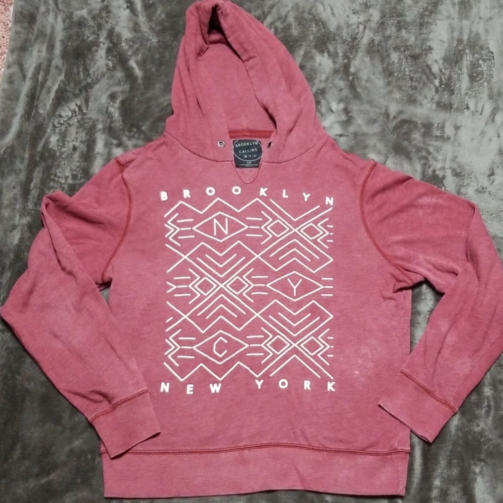 BROOKLYN CALLING N.Y.C. HOODIE SUN WASH FADED NEW